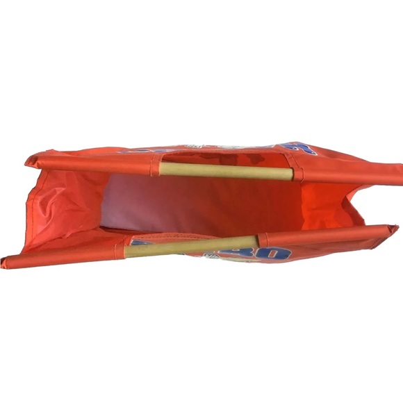 Haribo Candy Themed Red Tote Bag Unique Haribo Bear Boy Blue Logo Wood Handle - Picture 5 of 9